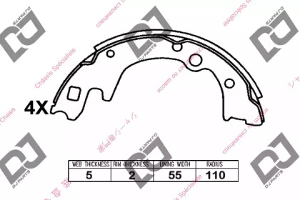 Комлект тормозных накладок DJ PARTS BS1031